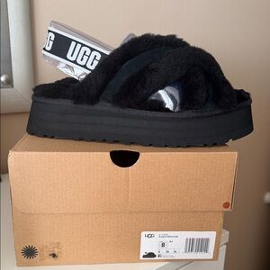 NWT UGG Black Disco Cross Slide